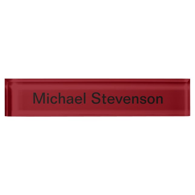 Berufliches, modernes Red Business Desk Namensplakette (Vorderseite)