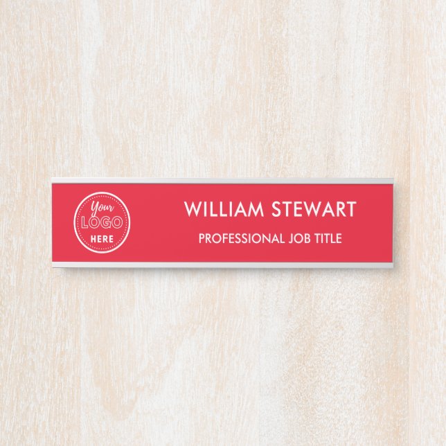 Berufliches, modernes Red Employee Door Sign Türschild (Vorderseite )