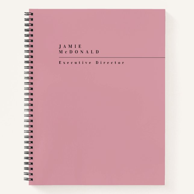 Berufliches, modernes Rosa Notizbuch (Vorderseite)