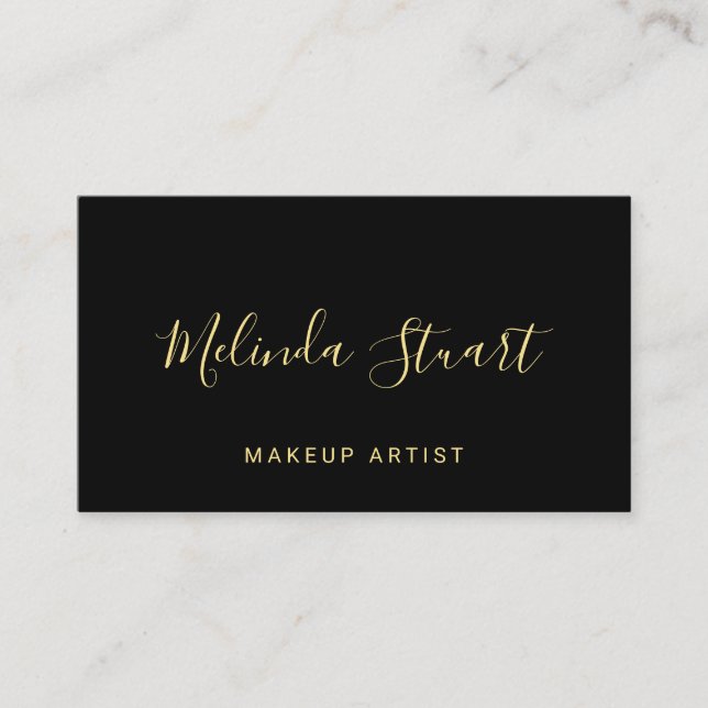 Berufliches modernes Schwarzes und Gold Visitenkarte (Vorderseite)