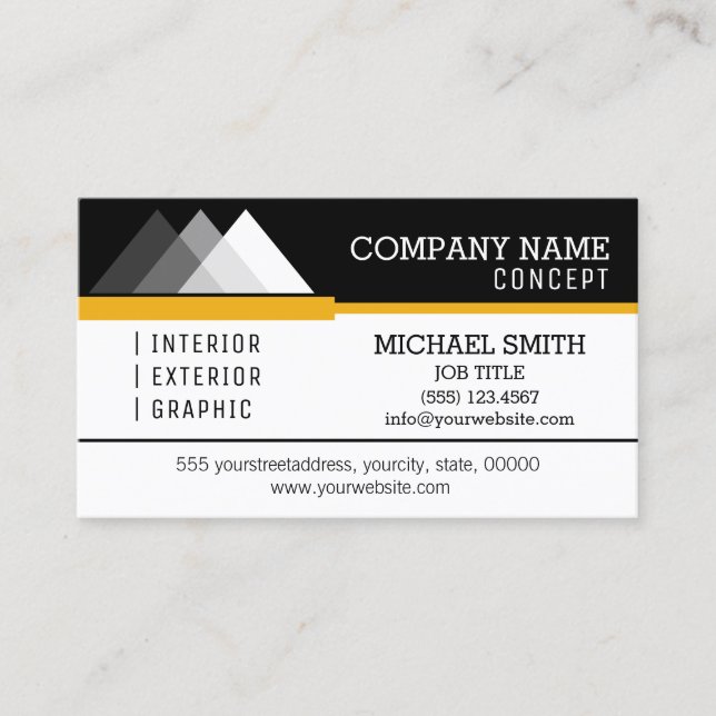 Berufliches modernes Schwarzweiss Visitenkarte (Vorderseite)