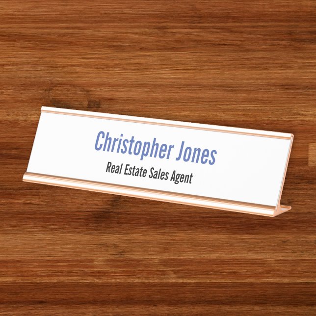 Berufliches, modernes und einfaches Geschäftsbüro Schreibtischnamensplakette (Professional Modern Elegant Simple Business Office Desk Name Plate)
