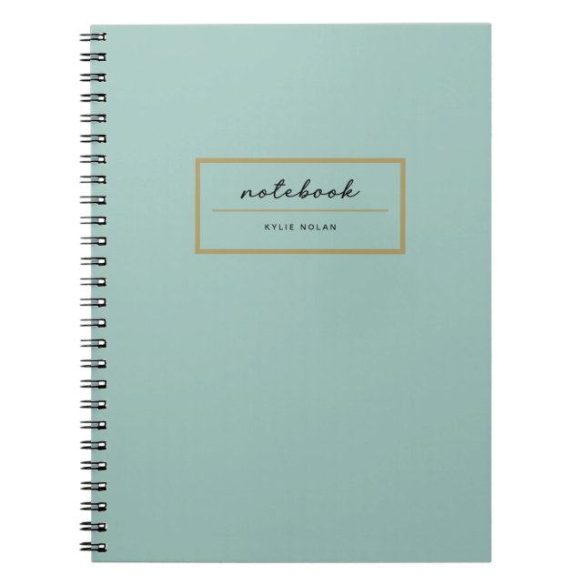 Berufliches Monogram Green Gold StilNotebook Notizblock (Vorderseite)