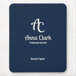 Berufliches Monogram Logo Navy Blue Texted Mousepad