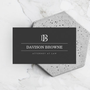 Berufliches Monogramm Dunkelgrau Visitenkarte