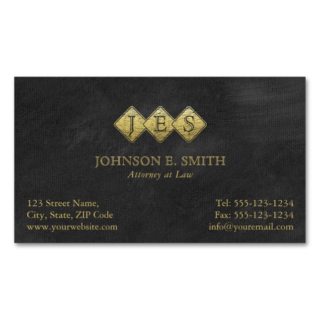 Berufliches Monogramm-eleganter Magnetische Visitenkarte (Vorderseite)
