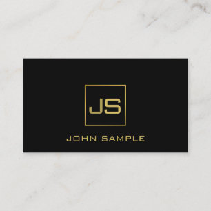 Berufliches Monogramm-Elegantes Schwarzes Gold Visitenkarte