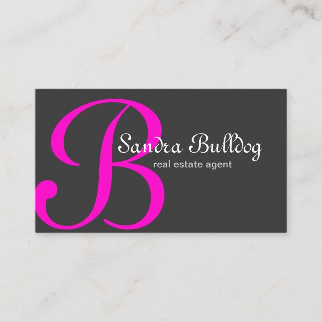 Berufliches Monogramm-elegantes wirkliches Visitenkarte (Vorderseite)