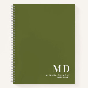 Berufliches Monogramm Erstolithgrün Notizbuch