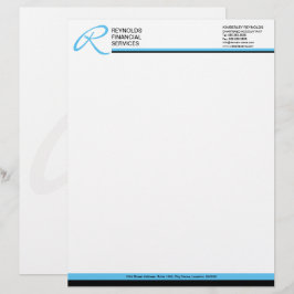 Berufliches Monogramm in Blue Business Briefbogen