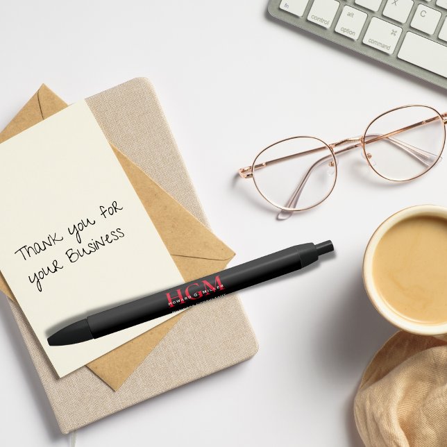 Berufliches Monogramm-Logo für Unternehmen, schwar Kugelschreiber (Von Creator hochgeladen)