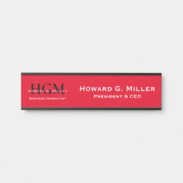 Berufliches Monogramm-Logo Schwarz-weiß Türschild
