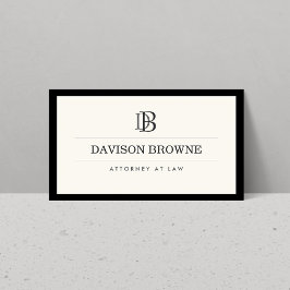 Berufliches Monogramm Schwarz und Elfenbein Visitenkarte