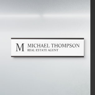 Berufliches Monogramm Schwarz-Weiß Türschild