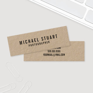 Berufliches mutiges Text-Braunes Packpapier Mini Visitenkarte