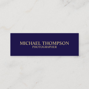 Berufliches Navy Blue und Gold Mini Visitenkarte