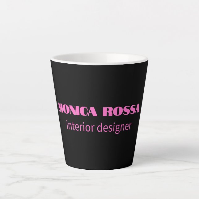 Berufliches Neonrosa Schwarz Milchtasse (Vorderseite)
