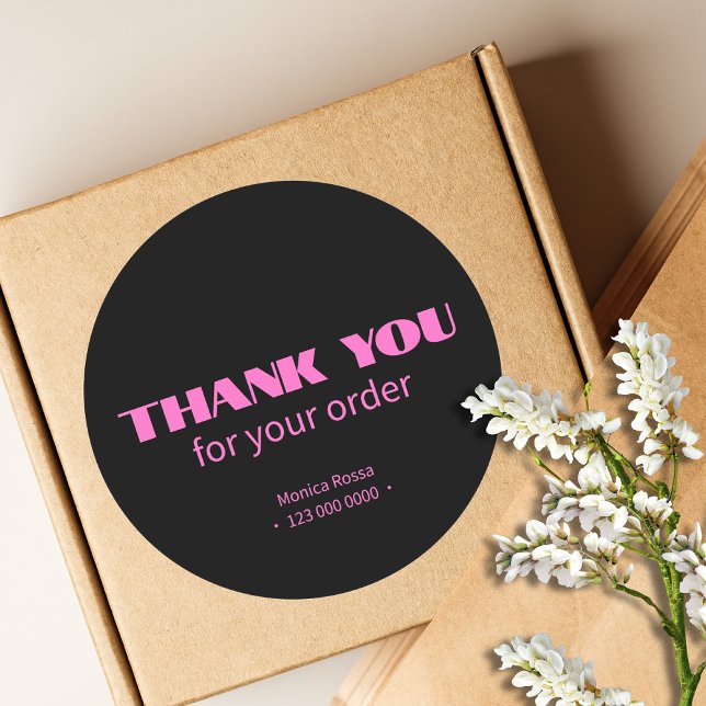 Berufliches Neonrosa Schwarz Runder Aufkleber (Von Creator hochgeladen)