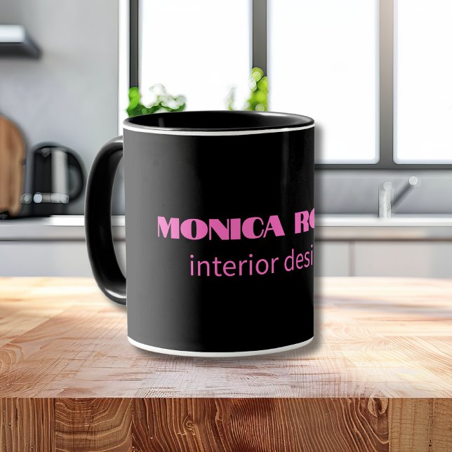 Berufliches Neonrosa Schwarz Tasse (Von Creator hochgeladen)