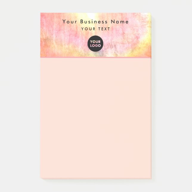 Berufliches neutrales rosa Logo für Unternehmen 4x Post-it Klebezettel (Vorderseite)