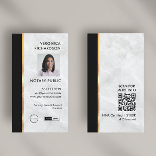 Berufliches Notar-Foto QR aus schwarzem und weißem Visitenkarte