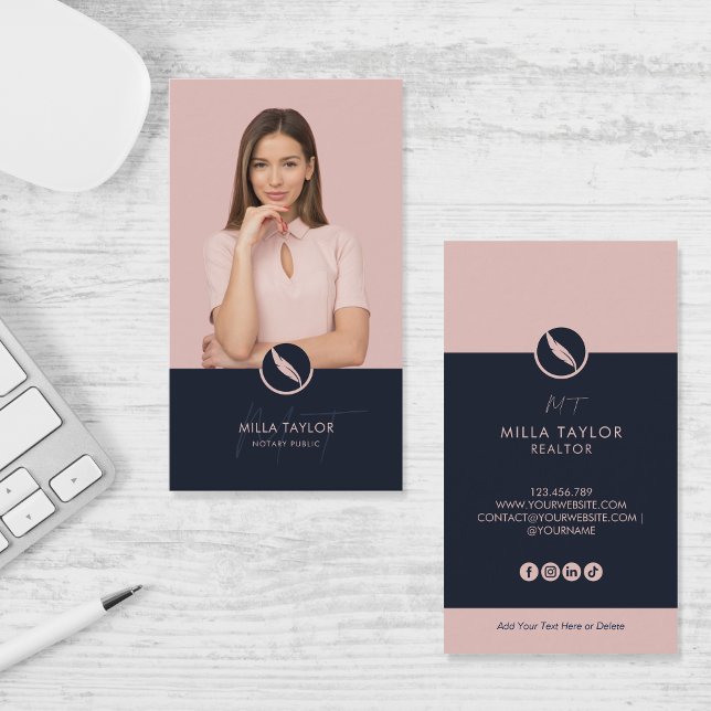 Berufliches Notar Public Monogram-Foto Visitenkarte (Von Creator hochgeladen)