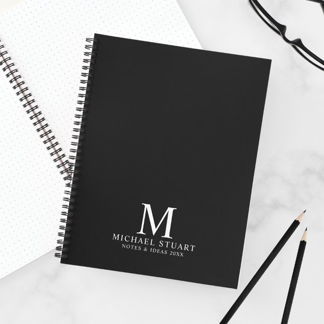 Berufliches Personalisiertes Monogramm und Name Notizbuch (Von Creator hochgeladen)