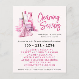 Berufliches Pink Maid & House Reinigungsgeschäft Flyer