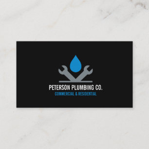 Berufliches Plumbing Logo-Dropdown-Französisch, sc Visitenkarte