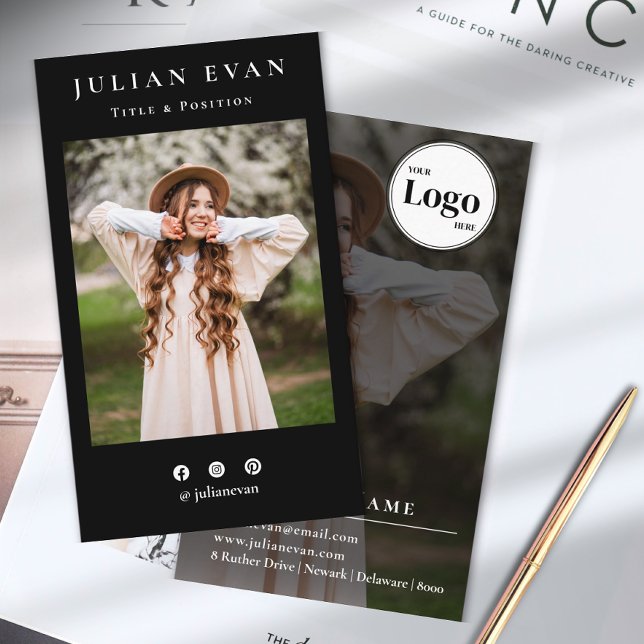 Berufliches Profil Foto Schwarze Fotografie Visitenkarte (Von Creator hochgeladen)