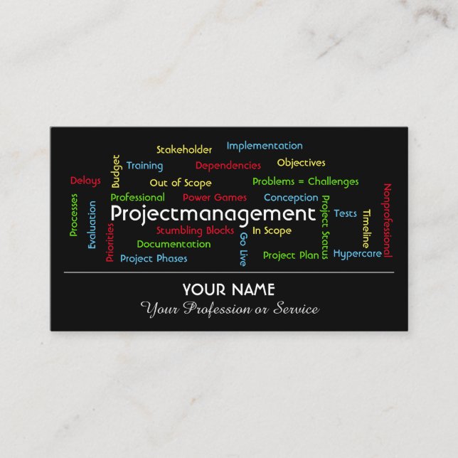 Berufliches Projektmanagement und Beratungsgeschäf Visitenkarte (Vorderseite)