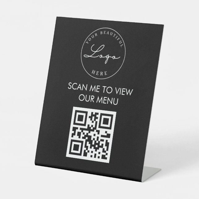 Berufliches QR-Codekontaktmenü Sockelschild (Vorderseite)