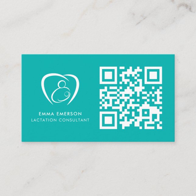Berufliches QR-Logo bei der Beratung zur Stillzeit Visitenkarte (Vorderseite)