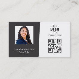 Berufliches QRCode Foto Gray Business Car Visitenkarte