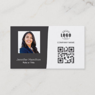 Berufliches QRCode Foto Gray Business Car Visitenkarte