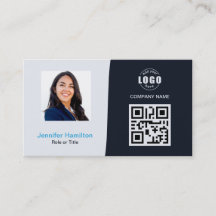 Berufliches QRCode Foto Navy Blue Business