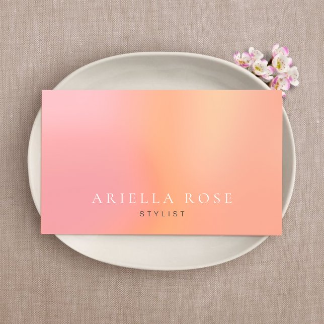 Berufliches Reinblush Pink Ombre Feminine Visitenkarte (Von Creator hochgeladen)