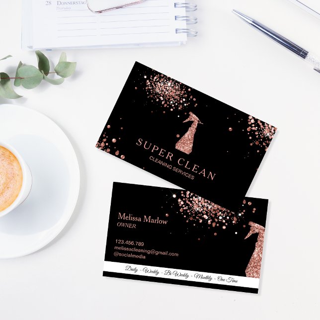 Berufliches Reinigungshaus Behaltend Sprühflasche Visitenkarte (Von Creator hochgeladen)