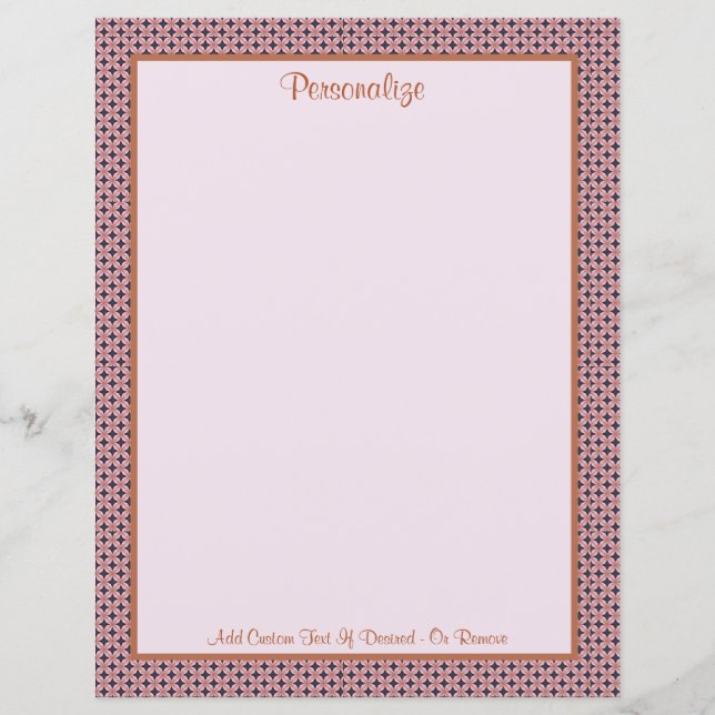 Berufliches Rosy Brown & Grau Border Personalize (Vorderseite)