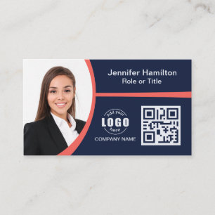 Berufliches Rot-Add-In für das QR-Foto des Logos Visitenkarte