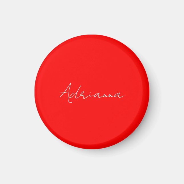 Berufliches Rot fügen Sie Ihren Namen Handschrift  Magnet (Vorne)