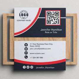 Berufliches Rot, um den QR-Code Ihres Logos hinzuz Visitenkarte