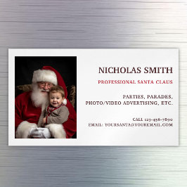 Berufliches Santa Claus Foto Magnetische Visitenkarte