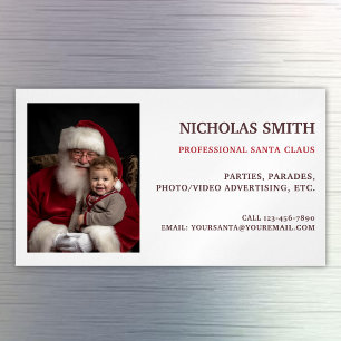 Berufliches Santa Claus Foto Magnetische Visitenkarte