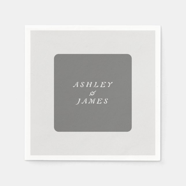 Berufliches, schlichtes Grau-Modernismus Serviette (Vorderseite)