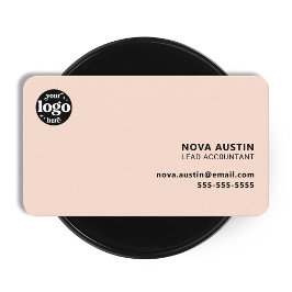 Berufliches schlichtes rosa Minimaldesign mit Logo Visitenkarte