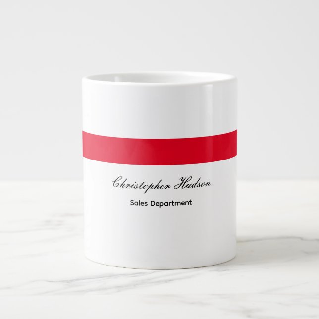 Berufliches Schlichtes Rot Jumbo-Tasse (Vorderseite)