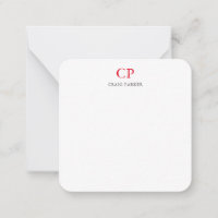 Berufliches Schlichtes Rotes Weißes Monogramm