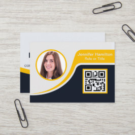 Berufliches Schwarz-Gelb-Logo hinzufügen QR-Geschä Visitenkarte
