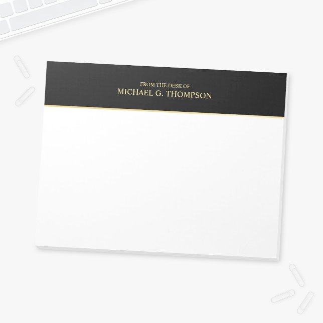 Berufliches Schwarz und Gold Notizblock (Von Creator hochgeladen)